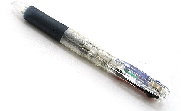 Zebra Clip-On G Series 4 Color Ballpoint Multi Pen - 0.7mm - Clear Body