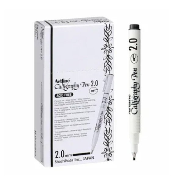 Artline EK242N Calligraphy Writing Pen 2.0mm Black ( 12 Pcs / Pack )