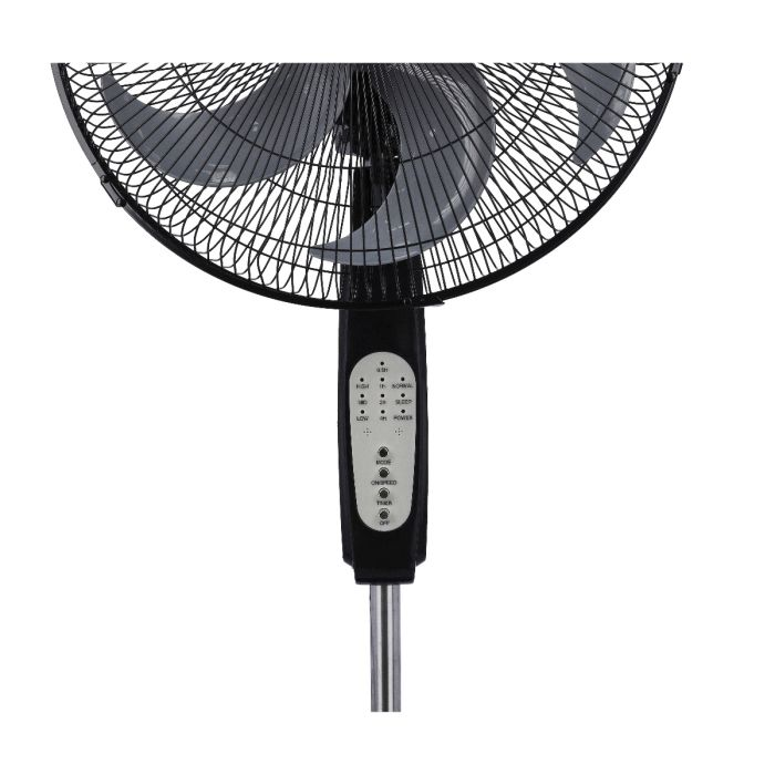 Geepas GF21112 16" Stand Fan With Remote Control - 3 Speed, 6 Leaf Blade With Safety Grill, Adjustable Height |7.5 Hours Timer | 2 Years Warranty