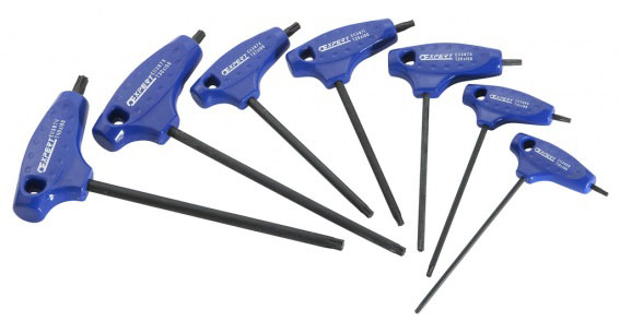EXPERT E121301 COMFORT TEE HANDLE TORX KEY SET T10T-T40; 7PC
