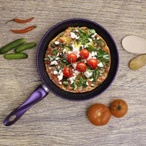 Royalford Frypan With Durable Granite Coating - Aluminium - Purple - RF10262-Purple