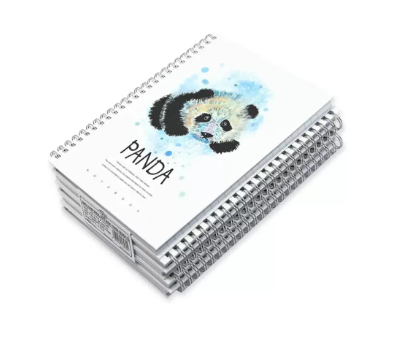FIS Pack Of 5 Spiral Hard Cover Notebook, 96 Sheets A5 Panda Design 6 -FSNBSHCA596-PAN6