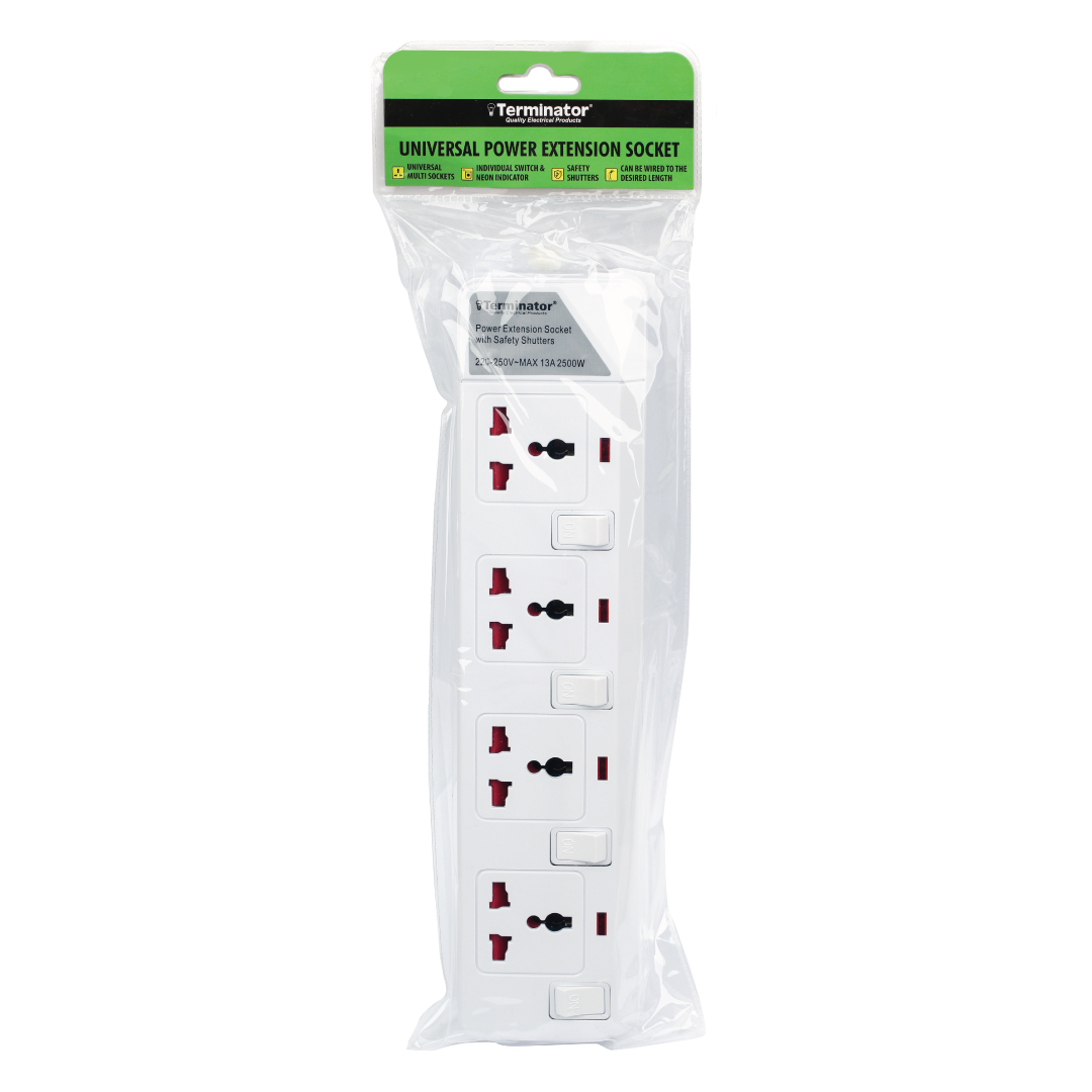 4 Way Universal Power Extension Socket