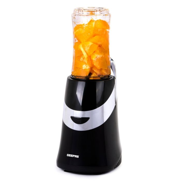 Geepas Personal Blender & Smoothie Maker - Mini Electric Juicer, Milkshake Maker With 2 Portable Blending Bottles - BPA Free Tritan Sports Bottles With Leak-Proof Lids - 350W - 2 Years Warranty