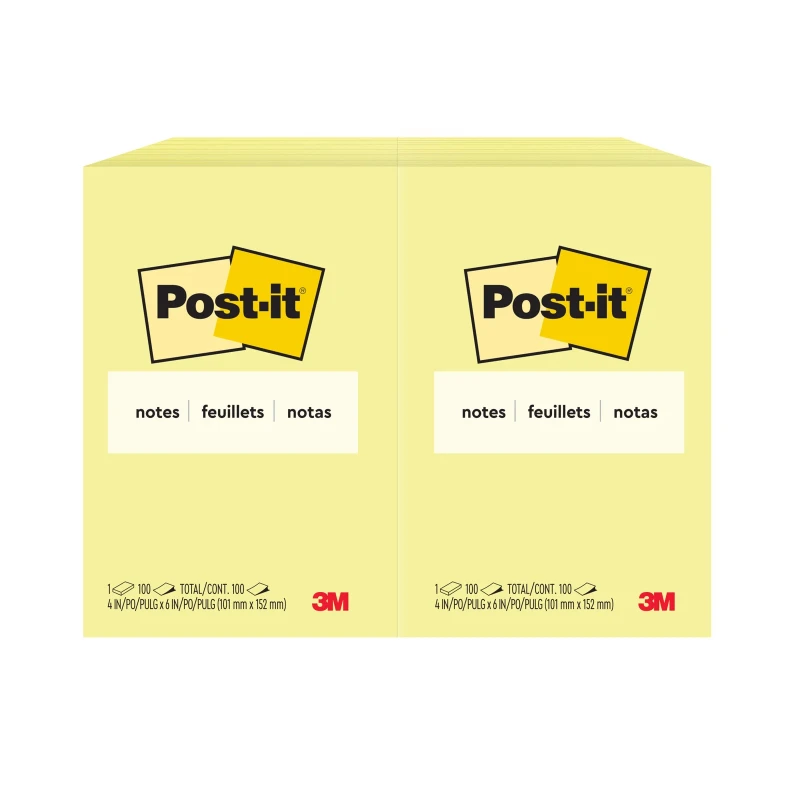 3M Post-It Notes Canary Yellow 659 4inX6in (101mmx152mm)