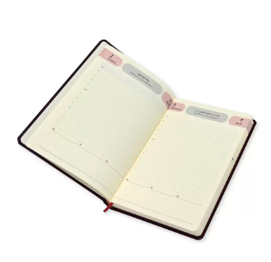 FIS Agenda Diary 2024 (Arabic/English) Bonded Leather, 1-Side Padded, Maroon - FSDI75AEB24MR