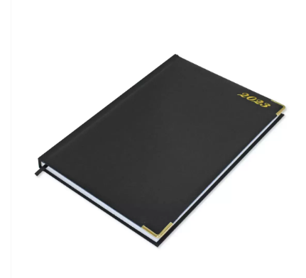 FIS A4 Diary 2023 English (Golden Corners) Black - FSDI42E23BK