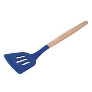 Royalford Slotted Turner - Silicon, Melamine - Blue - 33 CM