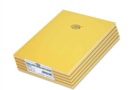 5-Piece FIS Neon Hard Cover Notebook Single Line 9X7 Inch, 100-Sheets, Gold - FSNB97N200