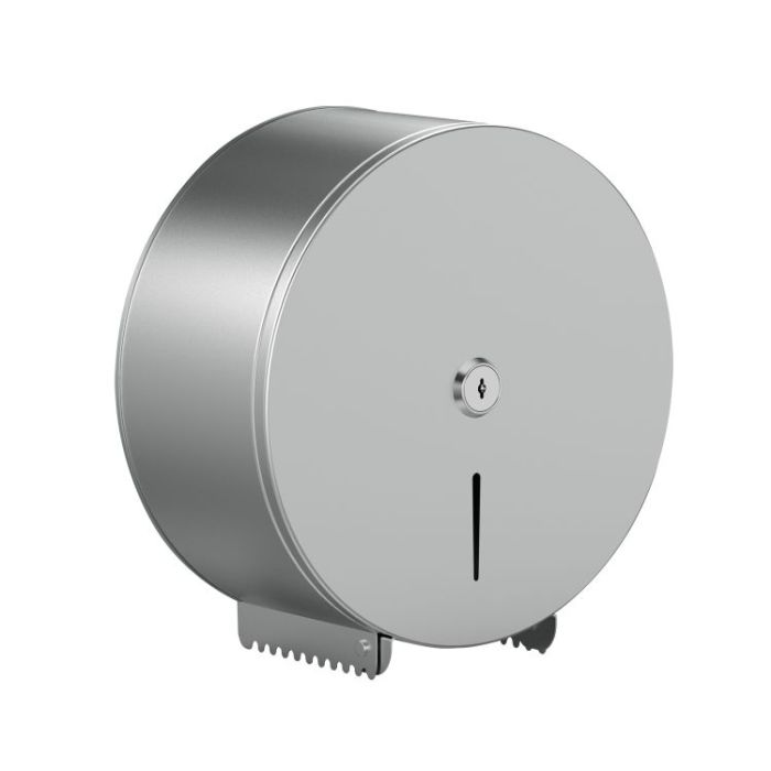 Royalford Paper Roll Dispenser- RF10732| Stainless Steel Round Paper Tissue Holder| Wall Mounted| For Hospital, Lavatory, Bathroom And Restaurant| Key Lock Mechanism| Vertical Access Window| Space Sav
