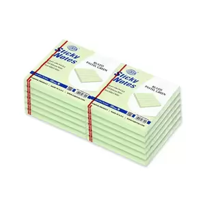FIS Sticky Note Pad, 3X3 inches, Pack of 12, Ruled Pastel Green -FSPO3X3RPGR