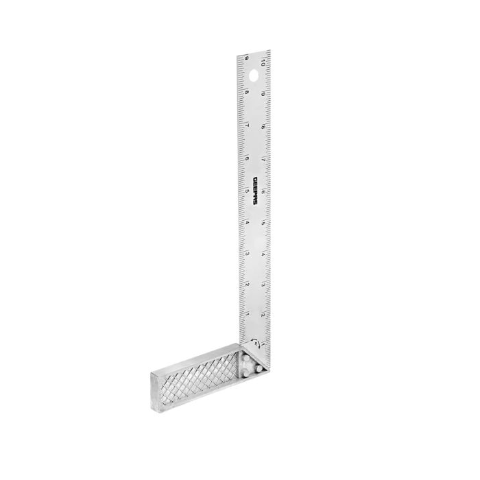 Geepas Try Square With Cast Zinc Handle 10" - 90 Degree Angle Corner Ruler | Woodworking Square, Degree Double-Sided Angle Ruler Right Measuring Tool For Carpenters Engineer