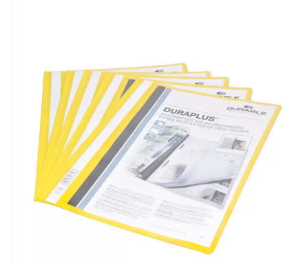 25-Piece Durable Duraplus Clear View File, A4 Size, Yellow Colour ...