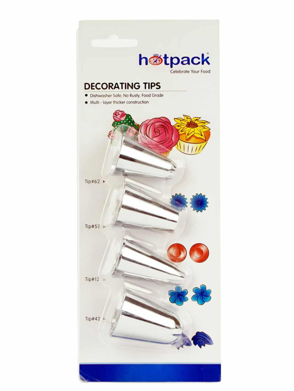 Decorating Tips Silver 4 Nozzles