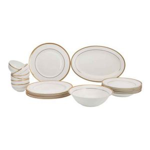 Royalford Premium Dinner Set 20Pcs Set - Porcelain - White