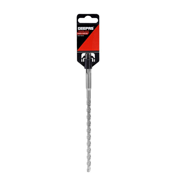 Geepas Chisel Bit Round 8mm - 210mm Long, Perfect For Compacting, Grooving, Cutting & More | 150mm Long Working | Compatible For Drill, Rotary Hammers, And Impact Hammer | Ideal For Plumbers, DIYers, 