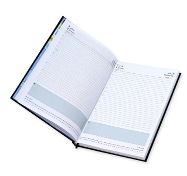 FIS Bonded Leather Diary 2024 (Arabic/English) Black, A4 - FSDI40AEBW24BK