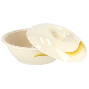 Royalford 10" Melamine Ware Super Rays Bowl With Lid - Melamine - Beige - RF8053