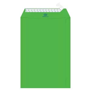 FIS Color Envelopes, Peel & Seal, Neon Green Colors, Pack of 50 Pcs. 9 x 6 inch, 80 GSM - FSEC8032PBGR50