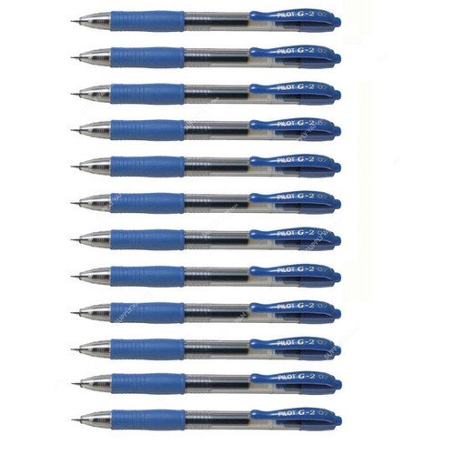 Pilot Retractable Gel Pen, BL-G2-7-B, 0.7MM, Blue, PK12