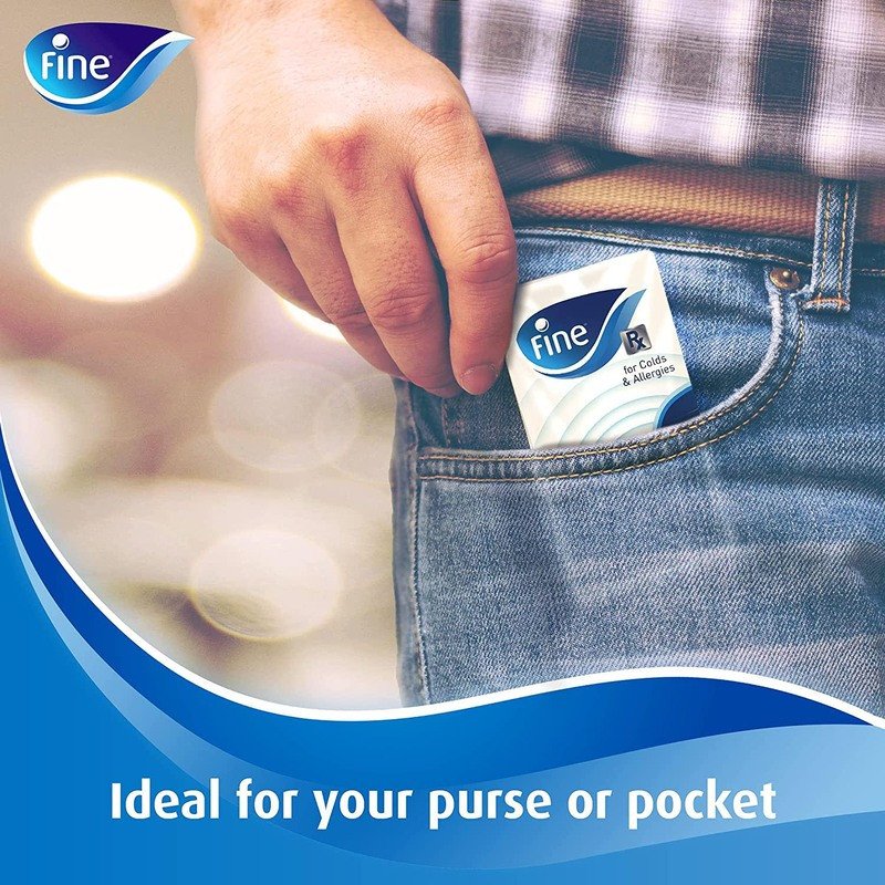 Fine Pocket Facial Tissues, 10 x 10 Sheets x 3 Ply