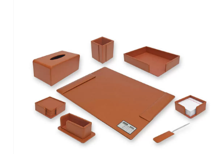 FIS Executive Desk Set 8 pieces, Brown Color - FSDSEX201BR