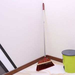 Royalford Long Floor Broom With Handle - Stainless Steel - Red - 100 CM