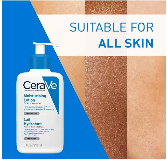 CeraVe Moisturizing Lotion Non-comedogenic, oil-free, Fragrance Free | 8Oz, 236 ML