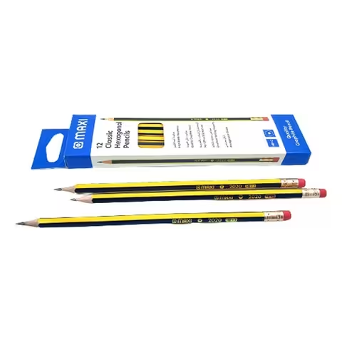 Maxi Scissors With 12 Classic Hexagonal Graphite Pencils, IQ Mathematical Drawing Instrument Box 10 PCS