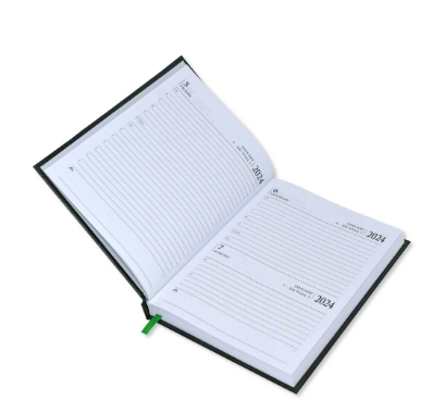 FIS Diary 2024 English (Saturday & Sunday Combined) A5, Green - FSDI90E24GR