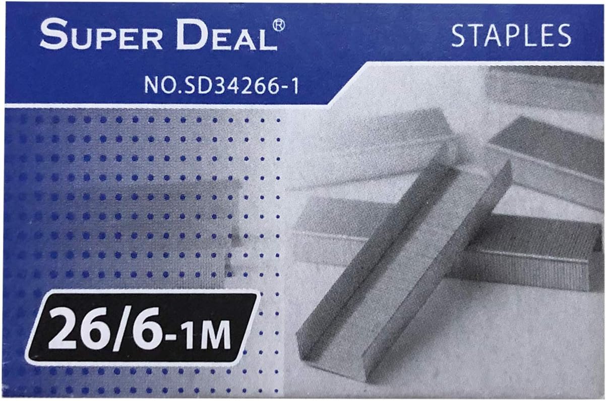 SUPER DEAL Staples Pin 26/6 1000Pcs/Set