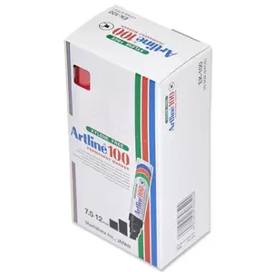 Artline Jumbo Marker, Pack of 12, Ek-100 7.5-12.0 Water Proof, Red - ARMK100XFRE