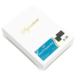 FIS Signature Book, Italian PU Material Cover, 18 Sheets with Gift Box, Green Color, 240 x 340 mm - FSCL18GRD2