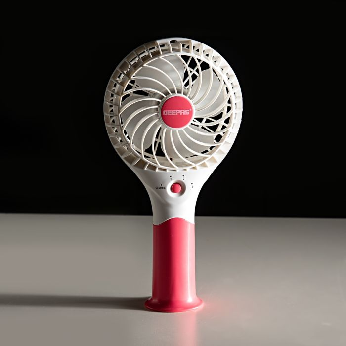 Geepas Rechargeable Mini Fan - Personal Portable Fan With 3 Speed Options - Quiet Electric USB Travel Fan For Office, Home And Travel Use (5V USB) - 8 Hours Working (Low Speed) -2 Year Warranty