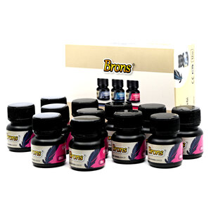 Brons Pack Of 12 Drawing Ink 20 Ml, Red -KRIKBR-319RE