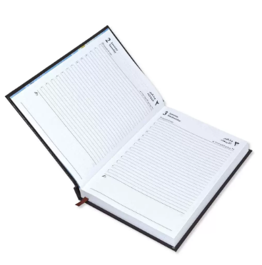 FIS A5 Diary 2024 (Arabic/English) 1 Side Padded Cover, Chocolate - FSDI18AE24CH