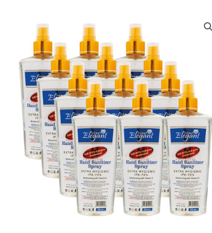 Hand Sanitizer Liquid Spray 250ml Pack of 12