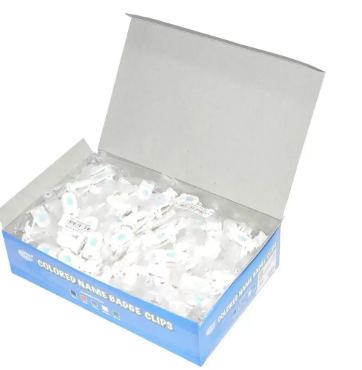 50-pcs FIS name badge clip White - FSNAB-02WH
