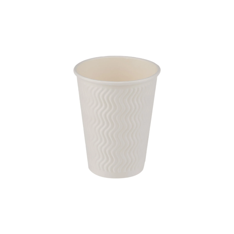 12 Oz White Embossed Paper Cups 500 Pieces