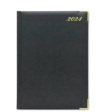 FIS Golden Executive Diary 2024 English/French (1-Week at a glance) Black - FSDI32EG24BK