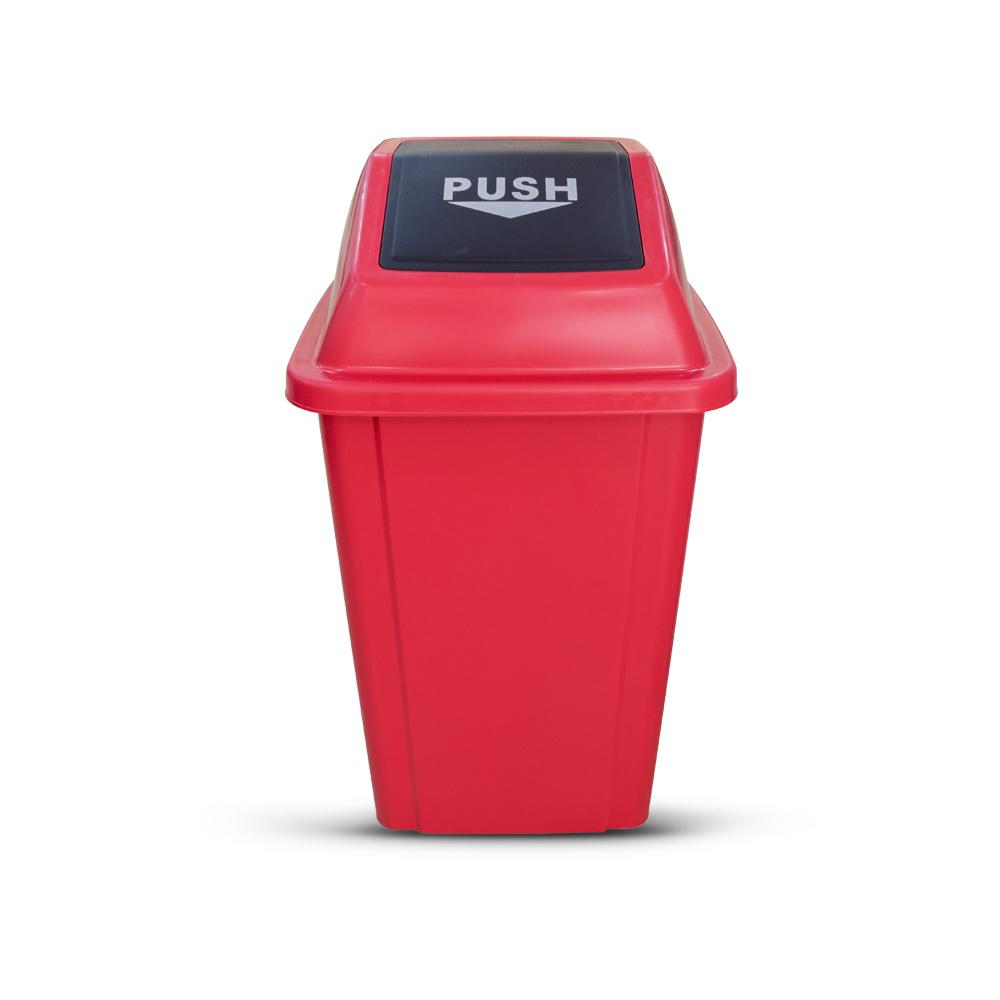 AKC Quadrate Garbage Bin | 60LTR | RED