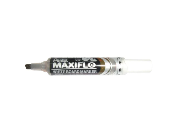 Pentel MWL6 Maxiflo Chisel Tip White Board Marker, Brown (Pack of 12)