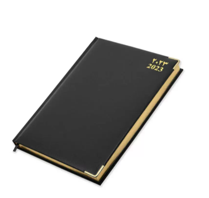 FIS A4 Golden Diary 2023 (Arabic/English) Black - FSDI46AEG23BK