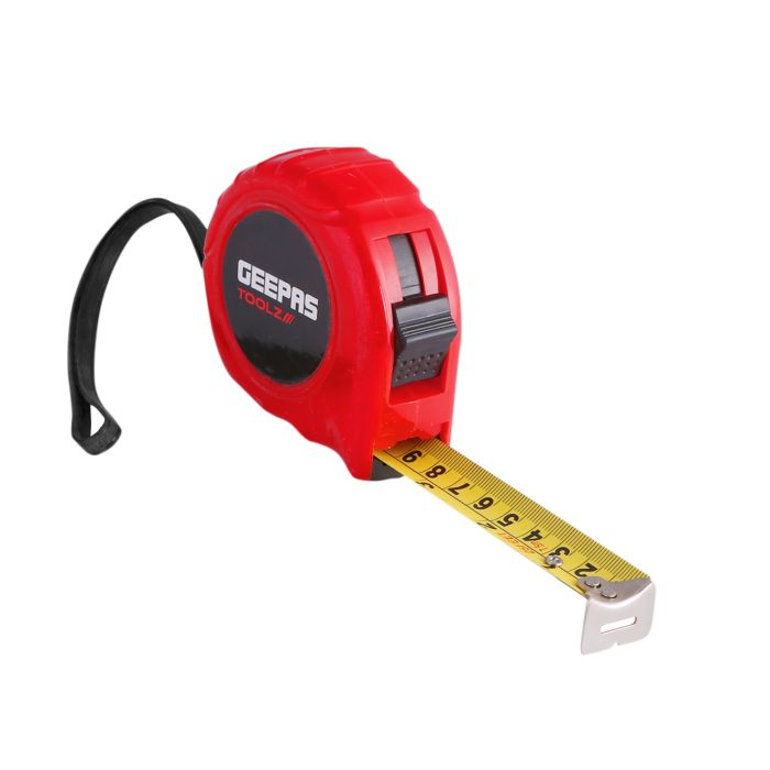Geepas 3M, 12.5mm Measuring Tape | Pocket Tape With ABS Construction Plastic Shell |Rubber Coating Makes It Resistant To Abrasion | +-0.2mm Accuracy | British-Metric Graduation