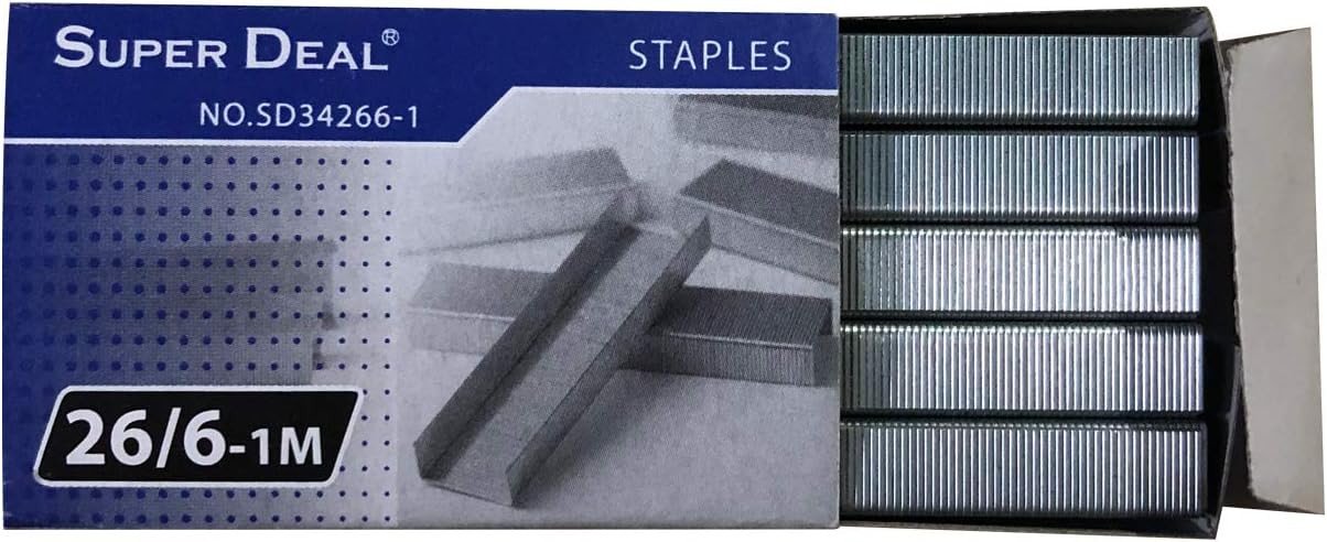 SUPER DEAL Staples Pin 26/6 1000Pcs/Set