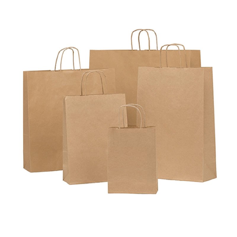 Twisted Handle Kraft Brown Paper Bag 35X32X18cm