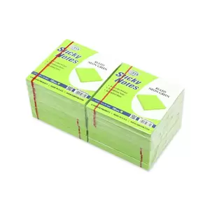 FIS Sticky Note Pad, 3X3 inches, Pack of 12, Ruled Neon Green -FSPO3X3RNGR