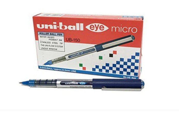 Uni-Ball UB-150 Eye Rollerball Pen Micro 0.5mm Blue (Pack of 12)