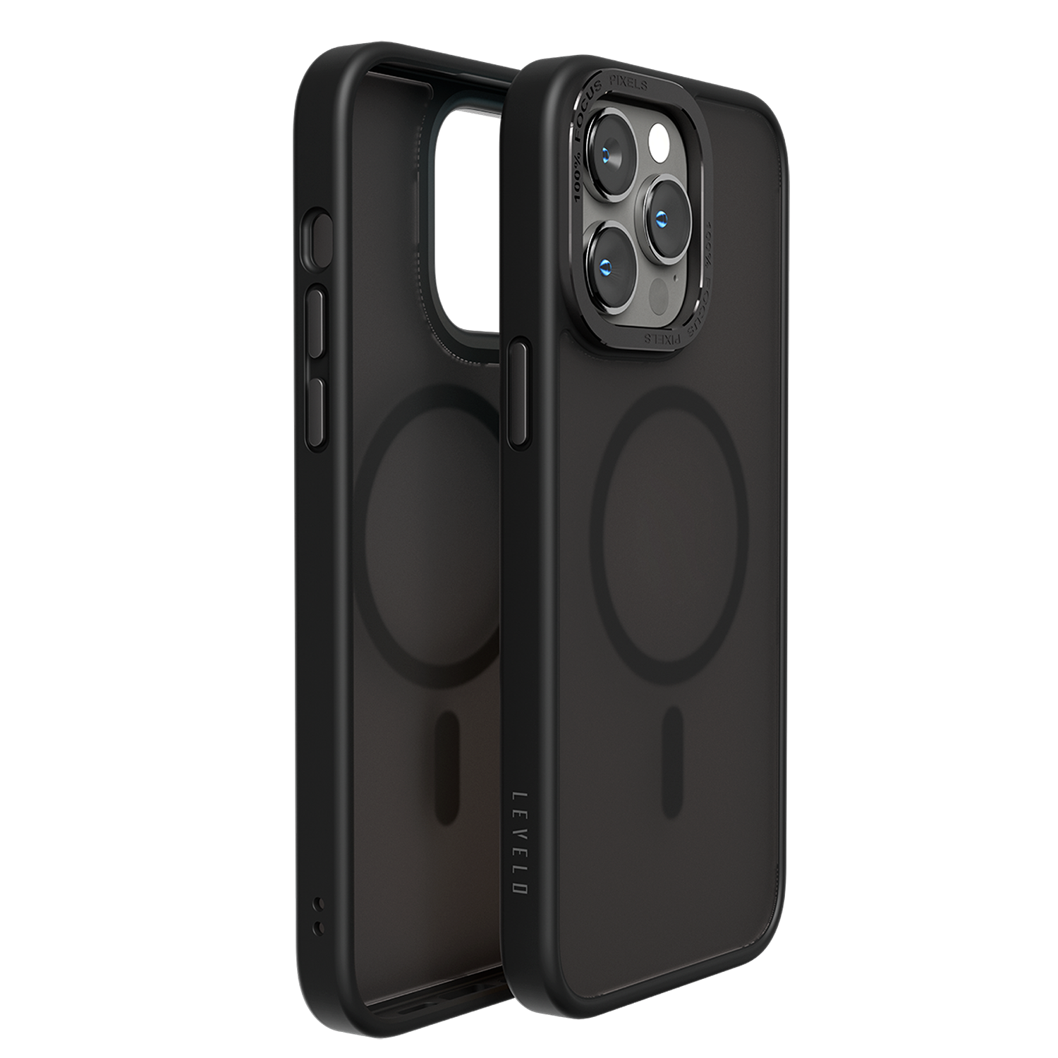 Levelo Magsafe Kayo iPhone 14 Pro Max Matte Back Case - Black/Black