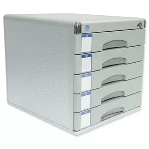 FIS Aluminium File Cabinet With key, 5 Drawers, 300 x 360 x 305 mm - FSOTW-A8858